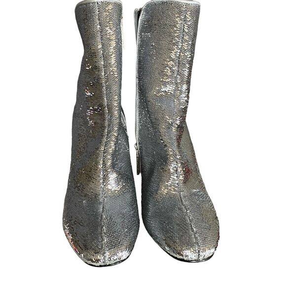 Disco Sequin Boots Kendall + Kylie Silver Size 6 Glam - Picture 2 of 14